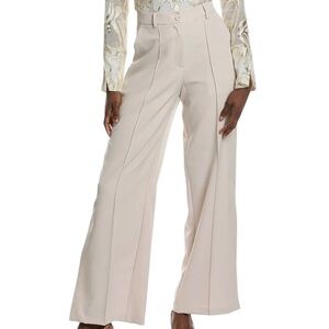 Parker High Rise Wide Leg Side Slit Pants Beige Size 8